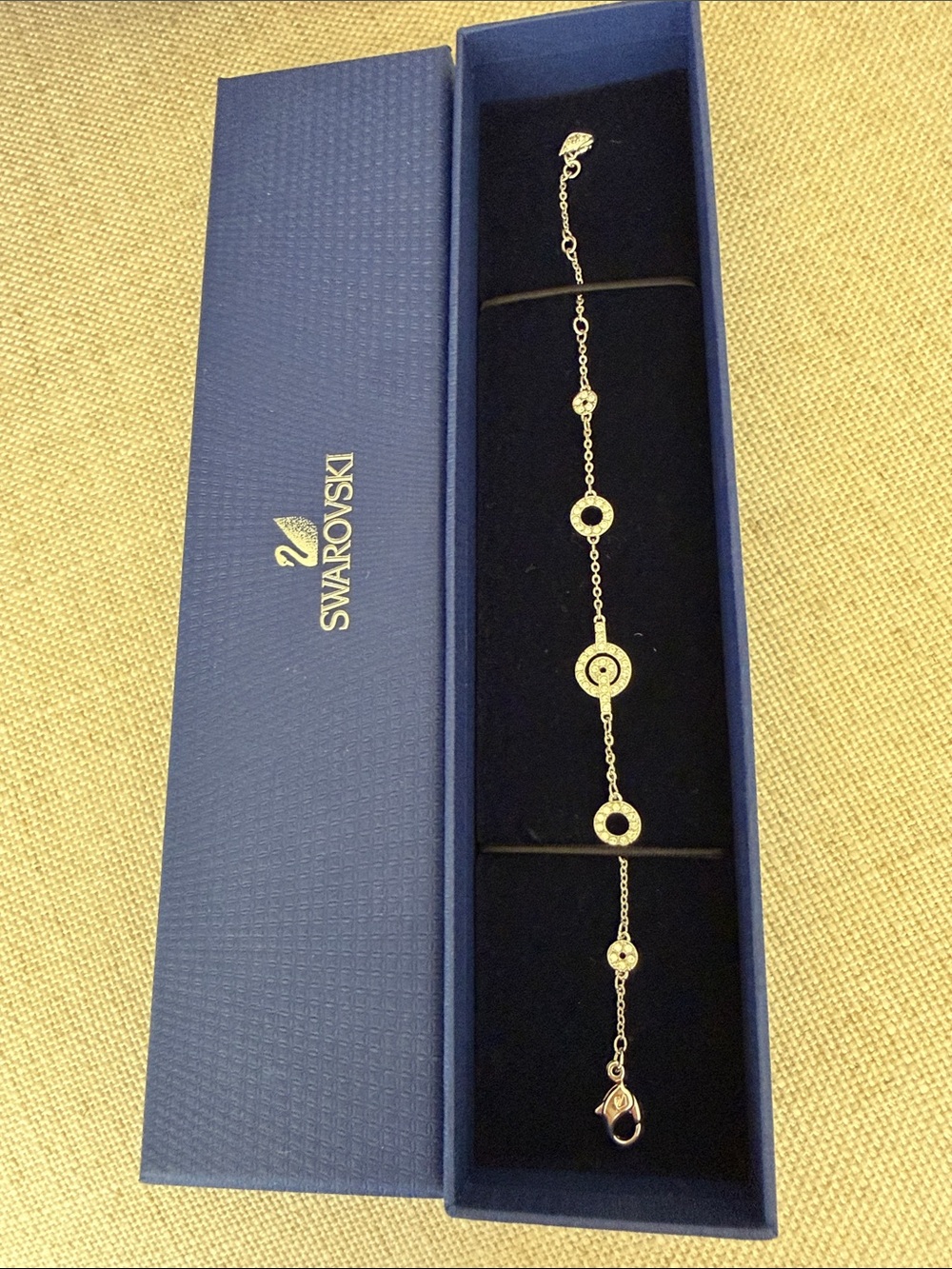 Swarovski Silver Tone Crystal Circle-Link Bracelet NWT